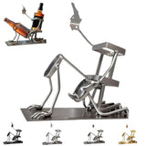 Skull 2-in-1 Bottle Stand: Holds Coke & Wine, Metal Skeleton Holder – Fun Bar Decor