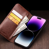 Suitable for iPhone 16 Promax phone case leather flip cover Apple 15 13 phone protective case card insertion