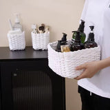 3-Piece Handmade Straw-Woven Paper-Rope Storage Baskets (Decorative & Office Use)