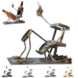 Skull 2-in-1 Bottle Stand: Holds Coke & Wine, Metal Skeleton Holder – Fun Bar Decor