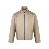 Loose Fit Zipper Collar Casual Short Wide Jacket for Men and Women