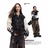 Mixed Embroidery PU Sleeves Jacket for Men and Women