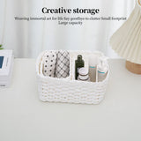 3-Piece Handmade Straw-Woven Paper-Rope Storage Baskets (Decorative & Office Use)
