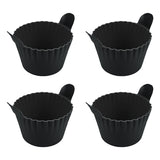 4-6 reusable silicone air fryer liners & baking cups – non-stick kitchen tools for eggs, cakes, meatballs.