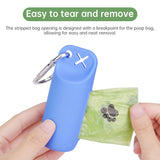 Silicone dog poop bag holder with dispenser, portable, hanging ring & storage case