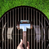 Rechargeable electric roller grill brush, stainless steel, replaceable heads, home cleaning tool, barbecue accessory.