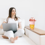 630ML straw cup (with lid/straw) – coffee, milk, tea, water, juice; Ins-style, office-friendly