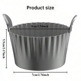 4-6 reusable silicone air fryer liners & baking cups – non-stick kitchen tools for eggs, cakes, meatballs.