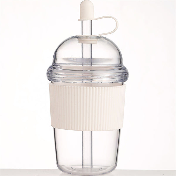 630ML straw cup (with lid/straw) – coffee, milk, tea, water, juice; Ins-style, office-friendly
