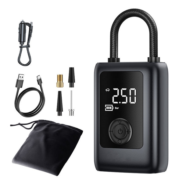 150PSI Rechargeable Electric Tire Pump with Light & LCD: for cars, bikes