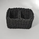 3-Piece Handmade Straw-Woven Paper-Rope Storage Baskets (Decorative & Office Use)