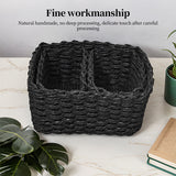 3-Piece Handmade Straw-Woven Paper-Rope Storage Baskets (Decorative & Office Use)