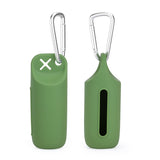 Silicone dog poop bag holder with dispenser, portable, hanging ring & storage case