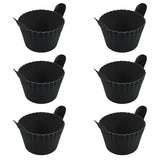 4-6 reusable silicone air fryer liners & baking cups – non-stick kitchen tools for eggs, cakes, meatballs.