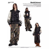 Mixed Embroidery PU Sleeves Jacket for Men and Women