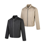 Loose Fit Zipper Collar Casual Short Wide Jacket for Men and Women