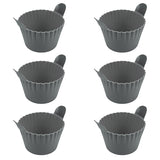 4-6 reusable silicone air fryer liners & baking cups – non-stick kitchen tools for eggs, cakes, meatballs.