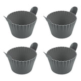 4-6 reusable silicone air fryer liners & baking cups – non-stick kitchen tools for eggs, cakes, meatballs.