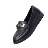 Thick Sole Loafer Women's Casual Breathable Small Leather Shoes Fashionable Mom Shoes Casual Wide Size Single Shoes