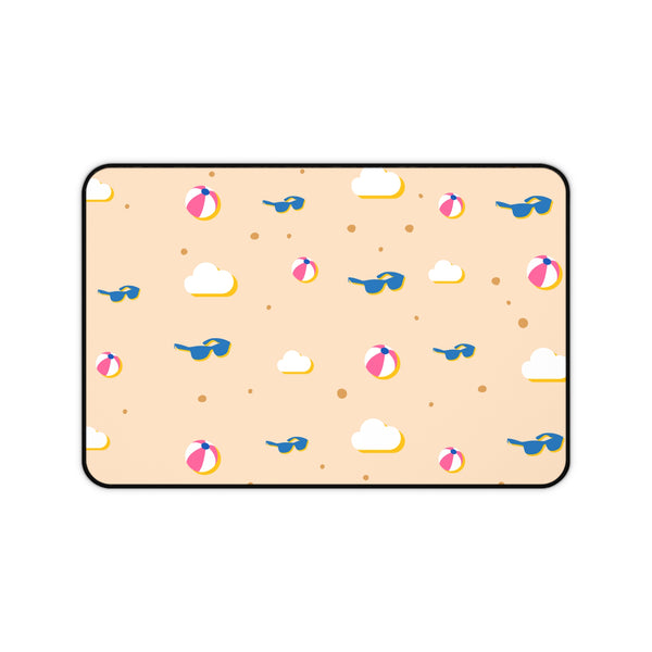 Playful Beach-Themed Desk Mat, Summer Vibes Mouse Pad, Home Office Decor, Gift for Students, Stylish Workspace Accessory