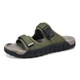 Men's Summer Outdoor Casual Roman Beach Sandals Slip-Resistant Wearable Water Soft Sole One-Word Sandals
