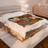 Eco-Friendly Velveteen Plush Blanket - Reduce, Reuse, Reimagine, Cozy Throw, Soft Blanket, Gift for Nature Lovers, Sustainable Home Decor