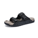 Men's Summer Outdoor Casual Roman Beach Sandals Slip-Resistant Wearable Water Soft Sole One-Word Sandals