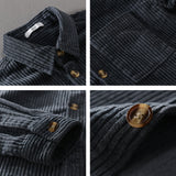 Autumn and winter men's corduroy long sleeved shirt, simple, casual, trendy, retro, handsome men's shirt