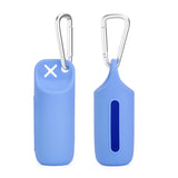 Silicone dog poop bag holder with dispenser, portable, hanging ring & storage case