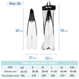 Professional Freediving Long Fins for Spearfishing, Diving, Snorkeling – PP+TPR, Anti - Skid